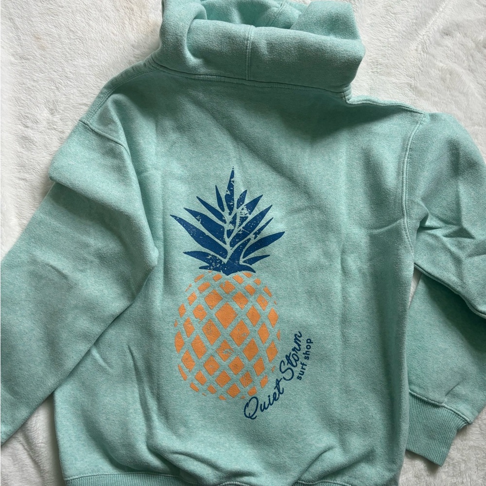 Teal Quiet Storm Sweatshirt with Pineapple Design